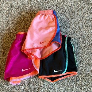Nike Dri-Fit Girls Shorts. 3 Pair. Multi-Color.
